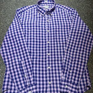 J Crew Button-Front Long Sleeve Shirt - Slim Fit - Size Medium - Purple (MS002)